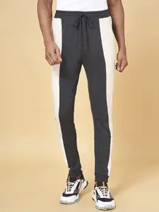 Ajile by Pantaloons Men Black & White Solid Cotton Slim-Fit Joggers