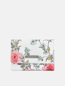 Forever Glam by Pantaloons Forever Woman Glam by Pantaloons Women White & Pink Floral Printed PU Two Fold Wallet