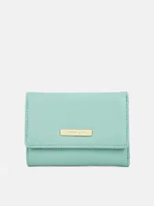 Forever Glam by Pantaloons Women Green PU Two Fold Wallet