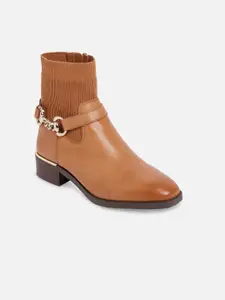 ALDO Women Brown Solid Leather Boots