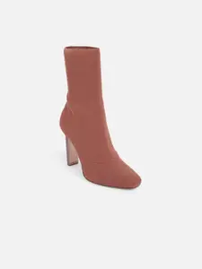 ALDO Women Brown Solid Slim Slip-On Ovieda Boots