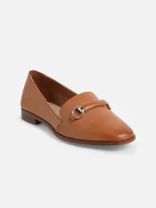 ALDO Women Brown Leather Loafers