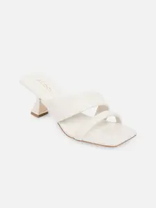 ALDO White Solid Block Sandals