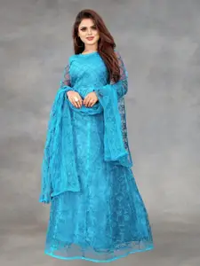 APNISHA Blue Net Maxi Maxi Dress