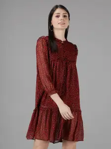 Amagyaa Women Floral Georgette A-Line Dress