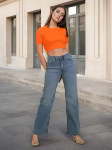 Flying Machine Women Blue Bootcut High-Rise Light Fade Stretchable Jeans