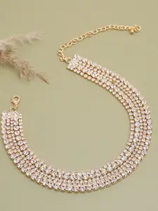 SOHI Gold-Toned & White Gold-Plated Necklace