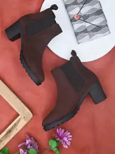 Roadster Women Brown Solid Regular Block Heel Boots