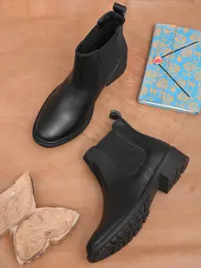 Roadster Women Black Solid Regular Boots