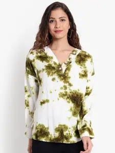 Indietoga Women Green Tie and Dye Top