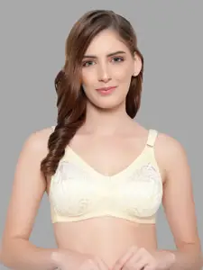 KYODO Yellow Floral Full Coverage Non Padded Bra