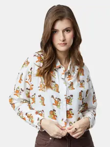 The Souled Store Women White Printed Casual Shirt