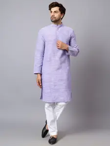 Latest Chikan Garments Men Purple Pure Cotton Kurta