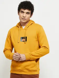 max Men Yellow Hooded Sweatshirt