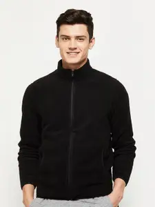 max Men Black Solid Sweatshirt