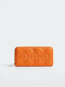MANGO Women Quilted Zip Around Wallet