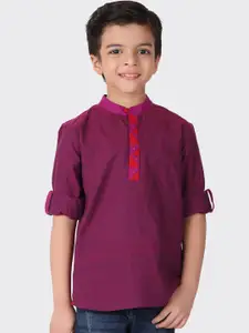 Fabindia Boys Purple Pure Cotton Kurta