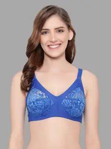 KYODO Blue Non Padded Floral Lace Bra