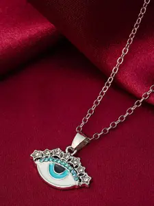 Ferosh Silver-Plated Evil Eye Pendant with Chain