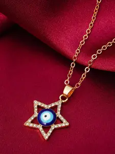 Ferosh Women Blue Star Shaped Evil Eye Pendant With Chain