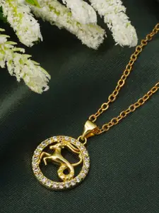 Ferosh Women Gold Circular Alloy Chain with Pendant