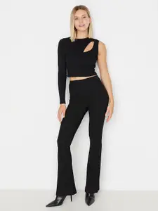 Trendyol Women Cut-Out Crop Top With Trousers