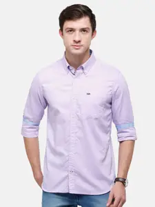 Double Two Men Lavender India Slim Cotton Casual Shirt