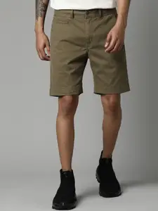 Breakbounce Men Olive Green Solid Slim Fit Chino Shorts