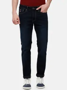 Double Two Men Blue Cotton Lean Slim Fit Low-Rise Light Fade Stretchable Jeans