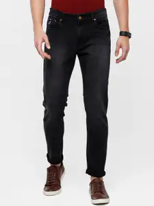 Double Two Men Black Lean Slim Fit Low-Rise Light Fade Stretchable Jeans