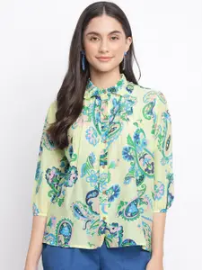 Fabindia Women Green Floral Printed Casual Shirt