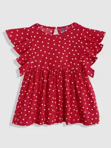 YK Infant Girls Polka Dot Print Pure Cotton Dress