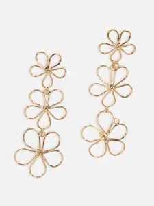 FOREVER 21 Gold-Toned Floral Drop Earrings