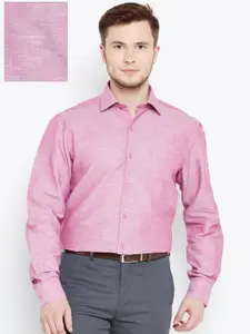 John Players Men Pink Regular Fit Solid Formal Shirt