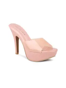DESIGN CREW Women Pink High-Top Stiletto Heels