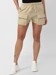 FOREVER 21 Women Khaki Solid Shorts