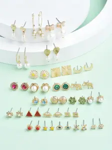 Zaveri Pearls Zaveri Women Pack Of 25 Contemporary Studs Earrings