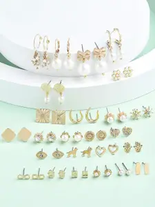 Zaveri Pearls Woman Set of 25 Contemporary Studs Earrings