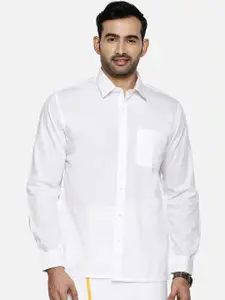 Ramraj Men White Tailored Fit Formal Shirt