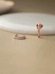 MANNASH Rose & White  Sterling Silver Studs Earrings