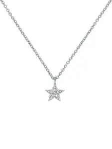 Ted Baker Silver Toned Pave Nano Star Shaped Pendant