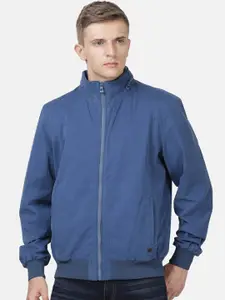 t-base Men Blue Windcheater Bomber Jacket