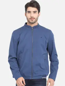 t-base Men Blue Windcheater Bomber Jacket