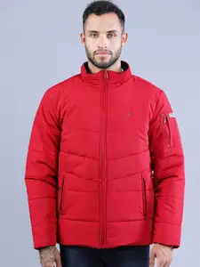 t-base Men Red Solid Insulator Puffer Jacket