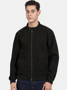 t-base Men Black Windcheater Bomber Jacket