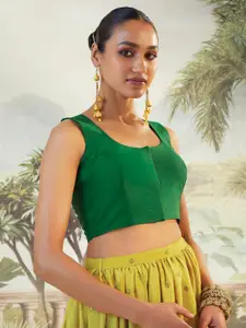Soch Women Green Solid Saree Blouse