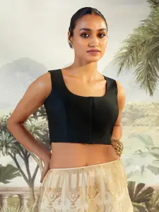 Soch Women Black Solid Saree Blouse