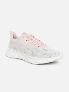 Anta Women Beige and Pink Mesh Running Non-Marking Lace-up Shoes