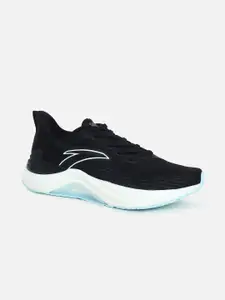 Anta Women Black and Blue Mesh Running Non-Marking Lace-Up Shoes