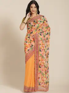 Kalista Multicoloured Printed Sequinned Saree